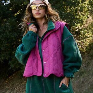 Free People Pink Quilted Vest